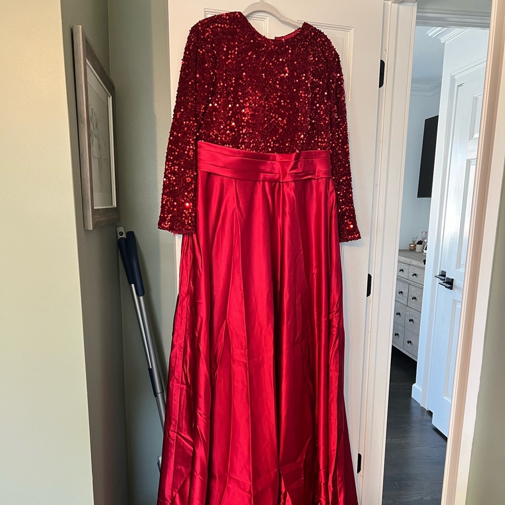 Maroon Sequin Gown